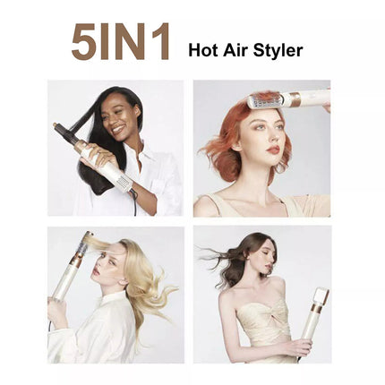 5 In 1 Electric Hair Dryer Hair Styler Straighteners Blow Brush Comb Curl Dryer