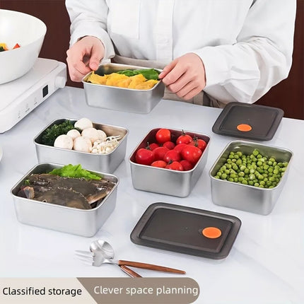 Stainless Steel Food Storage Containers Airtight Lid for Lunch Picnic Travel
