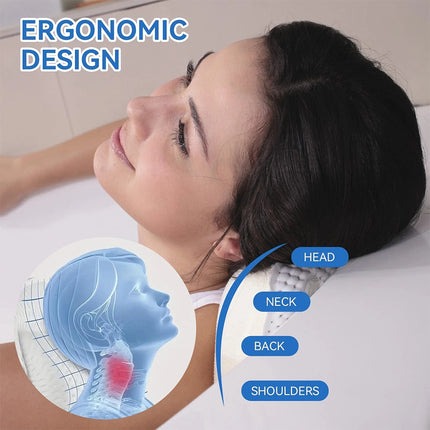 Spa 3D Mesh Bath Pillow Breathable Bathtub Cushion Neck Back Support Tub Suction