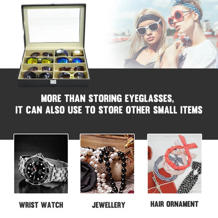 8 Grids Sunglasses Display Case Glasses Eyeglasses Organizer Holder Storage Box