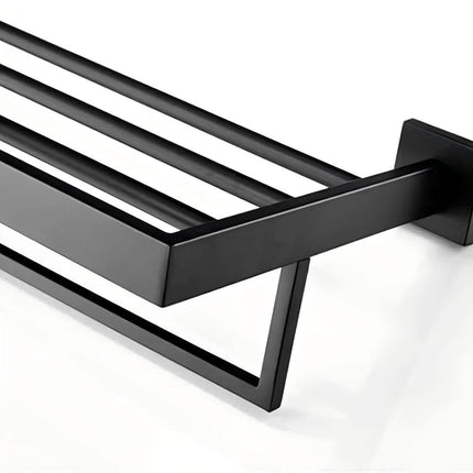 304 Stainless Steel Double Towel Rail Rack Bathroom Shelf Holder Wall Mounted