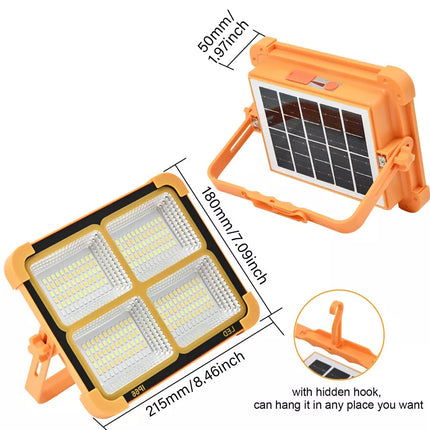 3500W Portable 336 LED Solar Rechargeable Work Light Camping Flood Light 25000LM