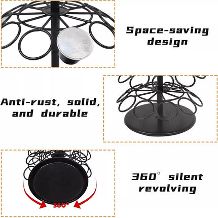 Coffee Capsule Organizer 360 Degree Rotating Holder Rack for 40 Pods Storage