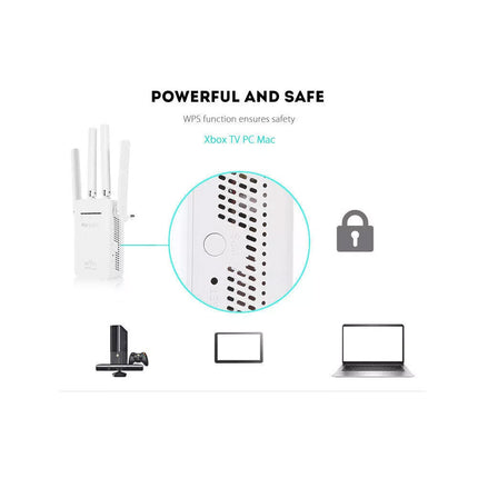 Wireless Amplifier Router Signal Booster 1200Mbps WiFi Range Extender Repeater