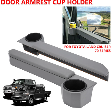 2X Car Door Armrest Cup Holder Storage Console For Toyota Land Cruiser 70 Series