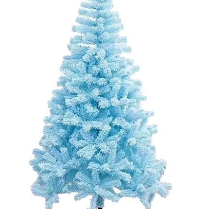 2.1m/1.8m/1.5m Flocked Christmas Tree Xmas Trees Decorations Blue With LED Light