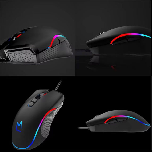 AKUN 7200DPI Wired USB 7 Button Backlit RGB Gaming Mouse PC Laptop Ergonomic
