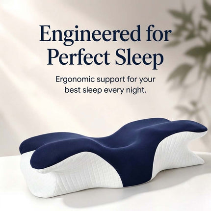 Ergonomic Butterfly Memory Neck Pillow Comfortable Sleeping Orthopedic Pillow Tibetan blue