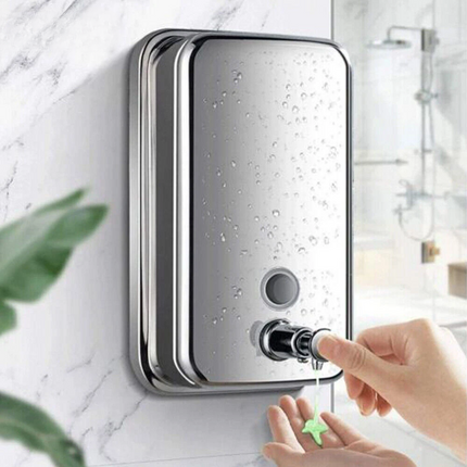 Soap Dispenser Wall Mount Stainless Steel Manual Liquid Pump 1000ML