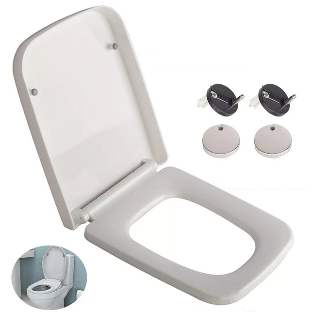 Square Toilet Seat Soft Close Quick Release Easy Clean Toilet Seat Replacement