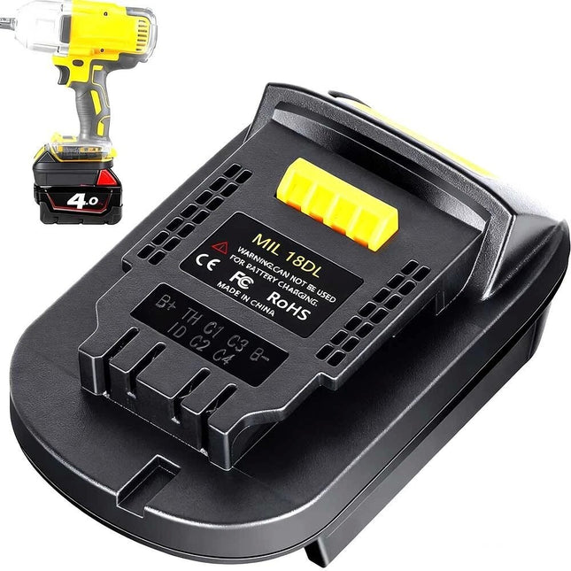 Battery Converter for Milwaukee to Dewalt Battery Adapter MIL18DL M18 18V