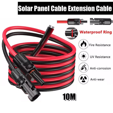 10M Extension Cable Wire Connectors Solar Panel To Regulator 6mm² 10AWG 12AWG