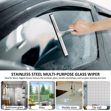 Shower Squeegee Stainless Steel Window Squeegee with Suction Cup