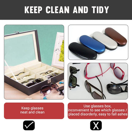 8 Grids Sunglasses Display Case Glasses Eyeglasses Organizer Holder Storage Box