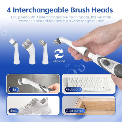 Super Sonic Scrubber Cleaning Electric Brush Home Bathroom Kitchen Tool