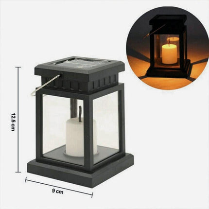 2 Lights Waterproof LED Solar Powered Hanging Lantern Light Outdoor Garden Table Lamp