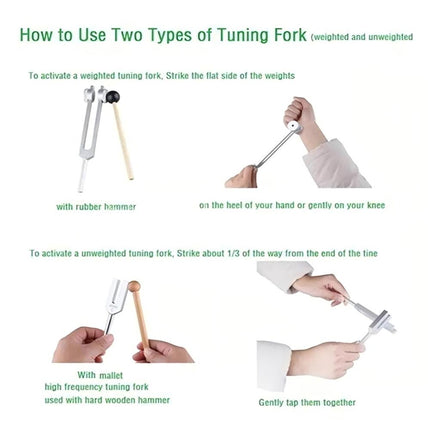5Pcs Tuning Fork Instrument Set For Healing Therapy DNA Repair Reliever Stress