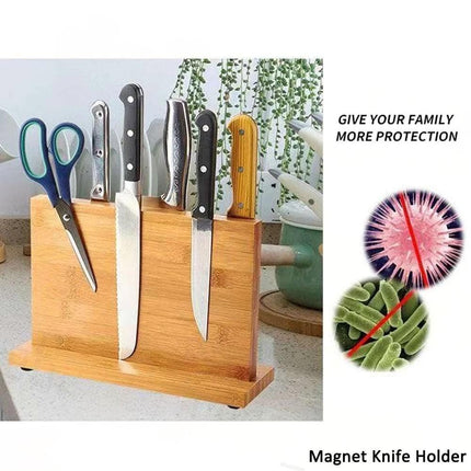 Double Sided Knife Block Knife Holder Banboo Sharpening Stone