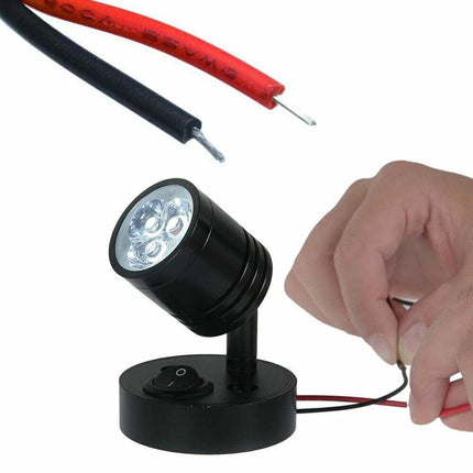 2X LED Swivel Reading Light 12V Campervan Caravan Boat Interior Wall Spot Lamp
