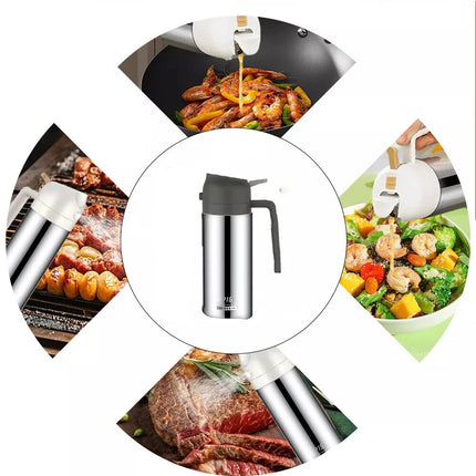 2 in 1 Baking Oil Sprayer Kitchen Tool BBQ Spray Bottle Olive Dispenser Cooking 360ml