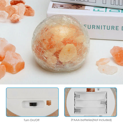 Himalayan Natural Air Purifier Rock Crystal Salt Lamp Night Warm Light Battery