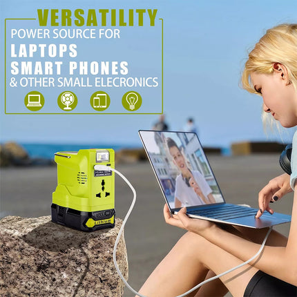 200W For Ryobi ONE Power Inverter 18V Battery Convert to AC 120V/220V w/Type-C