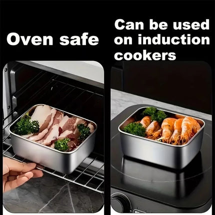Stainless Steel Food Storage Containers Airtight Lid for Lunch Picnic Travel