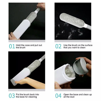 3in1 Furs Brusher Pet Hair Lint Remover Brush Self-cleaning Base & Travel Size