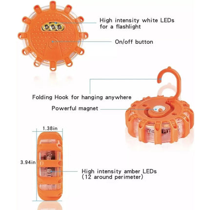 Car LED Road Emergency Flares Flashing Warning Light Safety Beacon Strobe Lamp