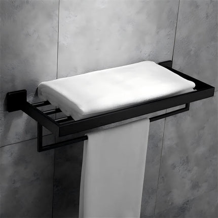 304 Stainless Steel Double Towel Rail Rack Bathroom Shelf Holder Wall Mounted