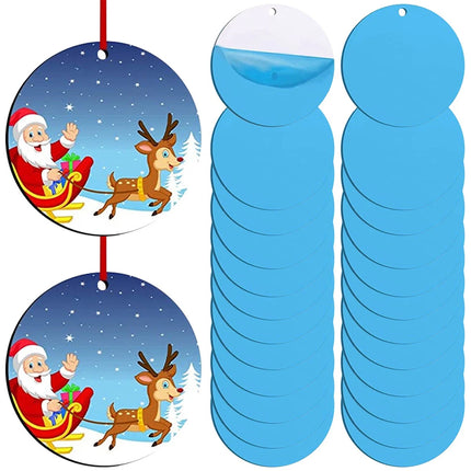 26Pcs Christmas Sublimation Ornament with Red String Double Sides Sublimation