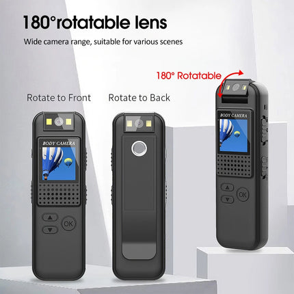 1080P Body Camera Led Night Vison Camcorder Cam Video Recorder with Back Clip