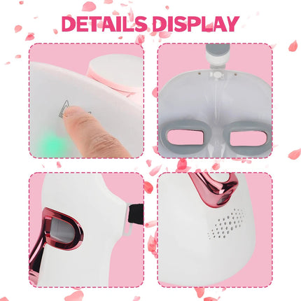 Rechargeable Facial LED Mask 7 Colours LED Photon Therapy Beauty Mask Skin