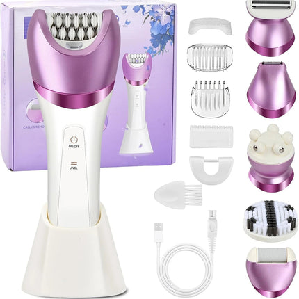 6 in 1 Epilator Women Instant Pain Free Electric Hair Removal Remover Body Face