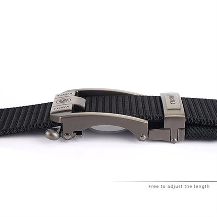 Men Ratchet Nylon Belt Web Tactical Gun Belt with Automatic Slide Buckle Gift Black