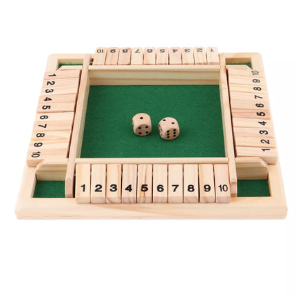 Shut the Box Game Wooden Board Number Drinking Dice Toy Family Traditional