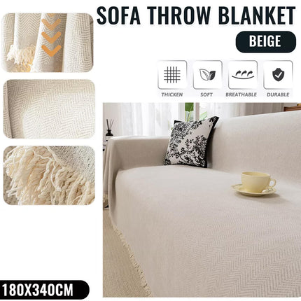 Sofa Towels Couch Throw Cover Blanket Lounge Slipcover Protector Chenille Decor Of 180x340cm