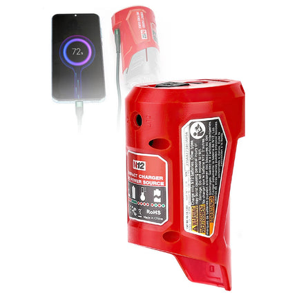 USB Power Source Charger Adaptor For Milwaukee 48-59-1201 M12 Li-Ion Battery