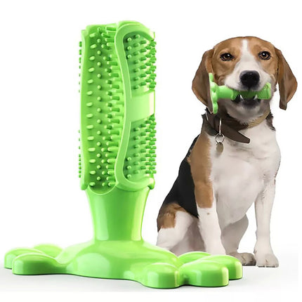 Green L Size Pet Dog Chew Toy Teeth Cleaning Toothbrush