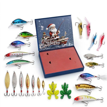 2026 Fishing Lure Advent Calendar 24 Day Christmas Countdown Gift for Men Kids
