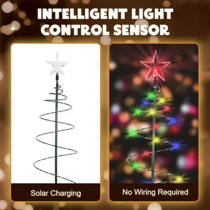 Spiral LED Light Tree Christmas Outdoor Xmas Decor Waterproof Garden 50CM Multicoloured