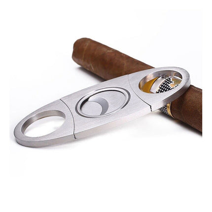 Double Blade Hiba Cigar Cutter Stainless Steel Knife Scissors Tobacco Trimmer