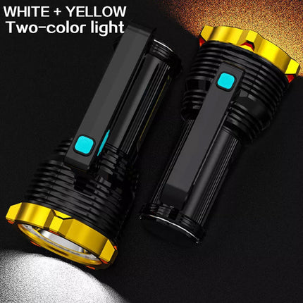 2Pcs 12000000LM LED Flashlight Super Bright Torch USB Rechargeable Lamp High Powered