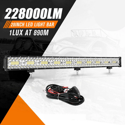 28inch CREE LED Light Bar Spot Beam Triple Row Work Driving Lamp 28" 4WD