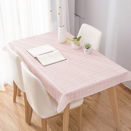 Nordic Powder Rectangle Table Cloth Water Stain Resistant PEVA Party Tablecloth Desk Cover Mat