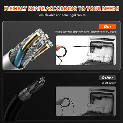 1080P Industrial Endoscope Camera Borescope Inspection Camera w/ 4.3" IPS Screen 2m/5.5mm