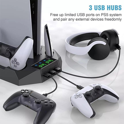 PS5 Stand with Cooling Station PS5 Controller Charging Station for Playstation 5