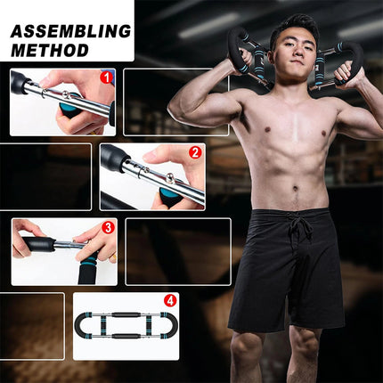 Twister Arm Exerciser Adjustable Training Bar Forearm Triceps Chest Strengthener 30KG