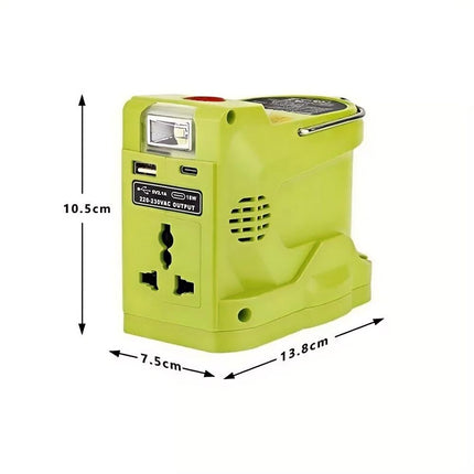 200W For Ryobi ONE Power Inverter 18V Battery Convert to AC 120V/220V w/Type-C