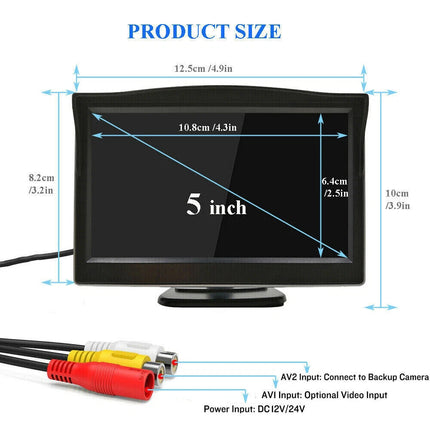 5" Reverse Camera Wireless Reversing Cam Car Truck Caravan 12V Rear Monitor View